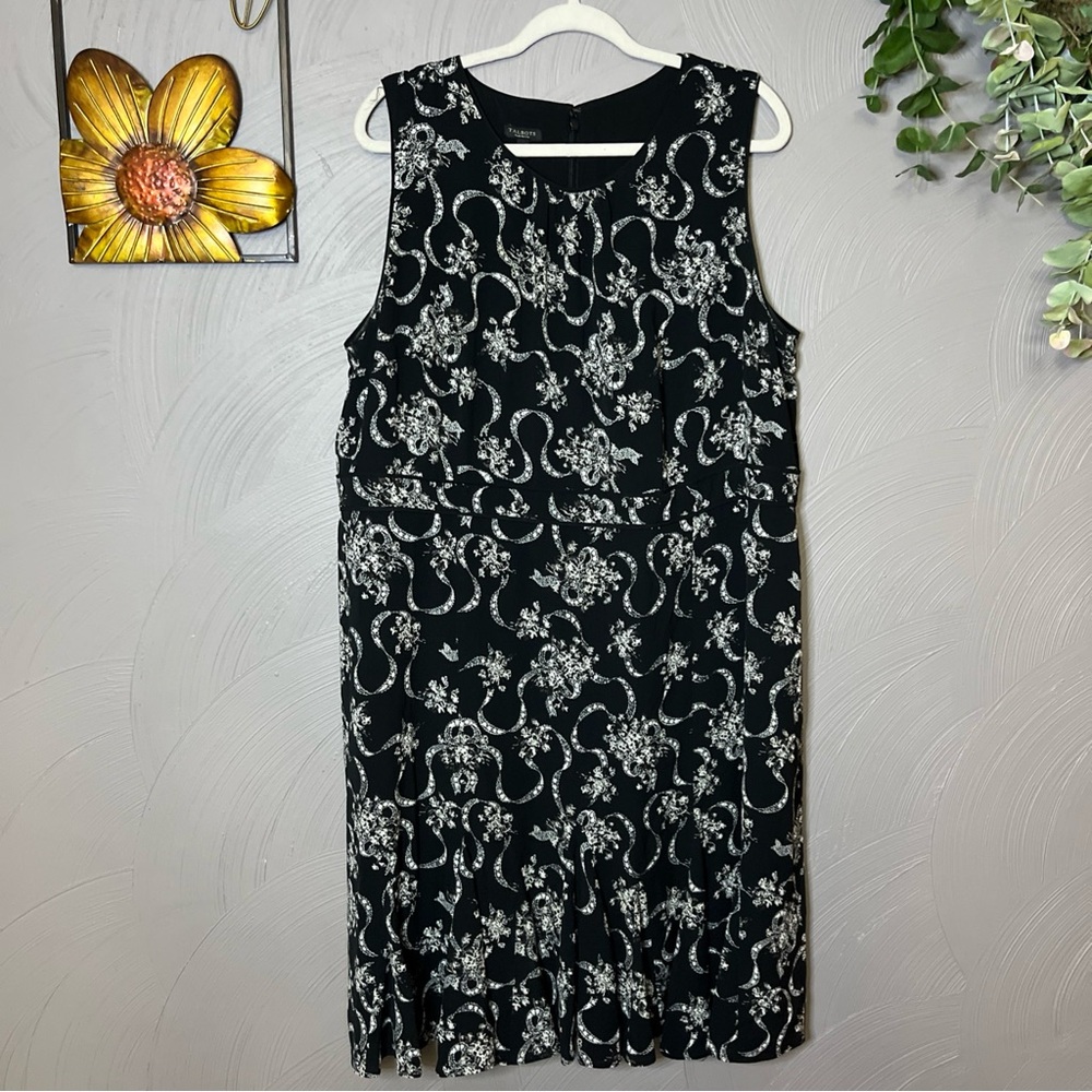 Talbots Black‎ and Creme Midi Dress
